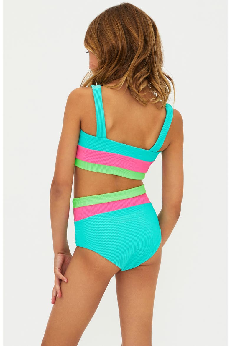 Kids' Little Mackenzie Heidi Two-Piece Swimsuit, Alternate, color, STRAWBERRY ICE COLORBLOCK