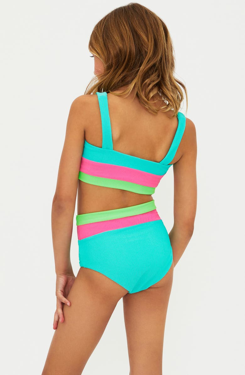 Beach Riot Kids' Little Mackenzie Heidi Two-Piece Swimsuit, Alternate, color, Strawberry Ice Colorblock