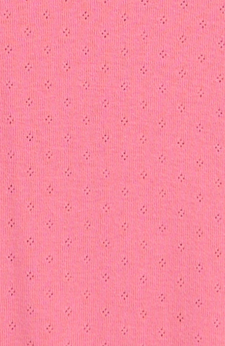 Mini Boden Kids' Short Sleeve Ruffle Pointelle Top, Alternate, color, Rose Pink