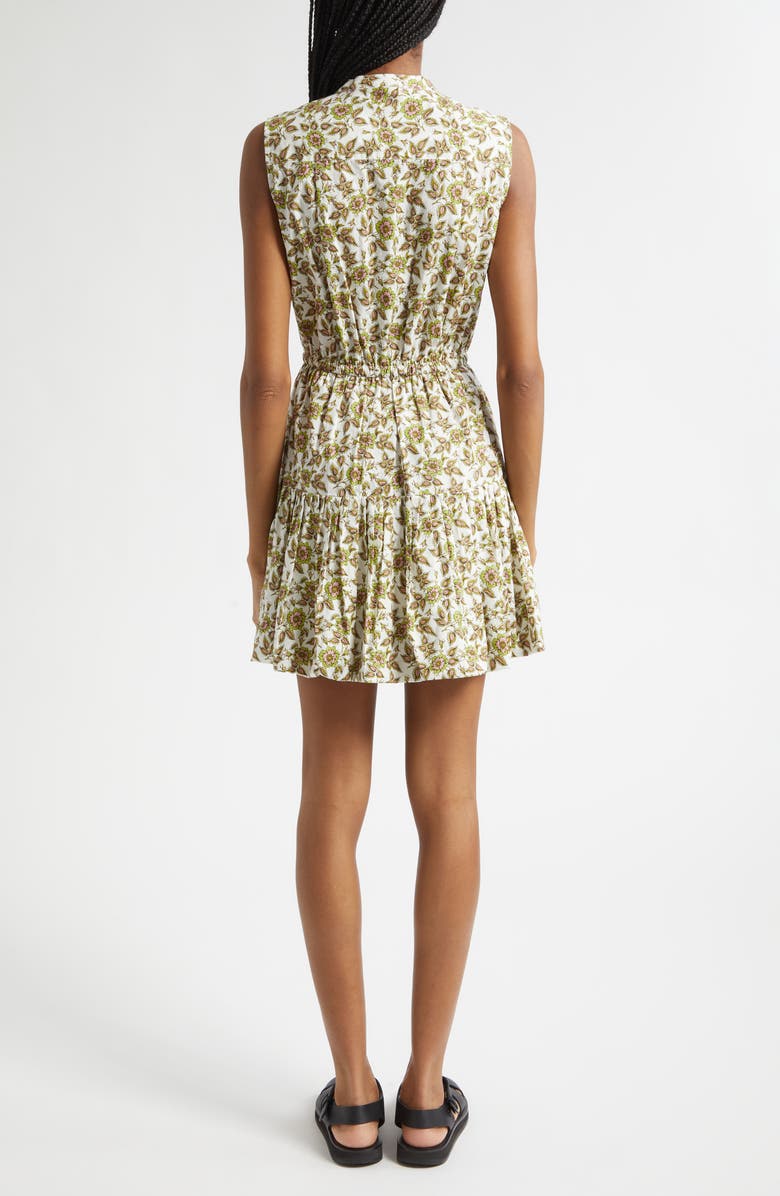 Derek Lam 10 Crosby Briar Print Sleeveless Minidress, Alternate, color, Green/ Pink Floral
