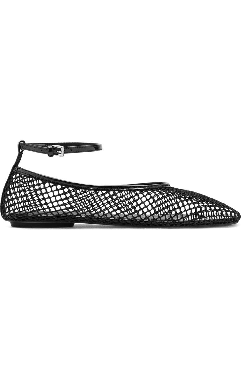 MANGO Ankle Strap Ballet Flat, Alternate, color, Black