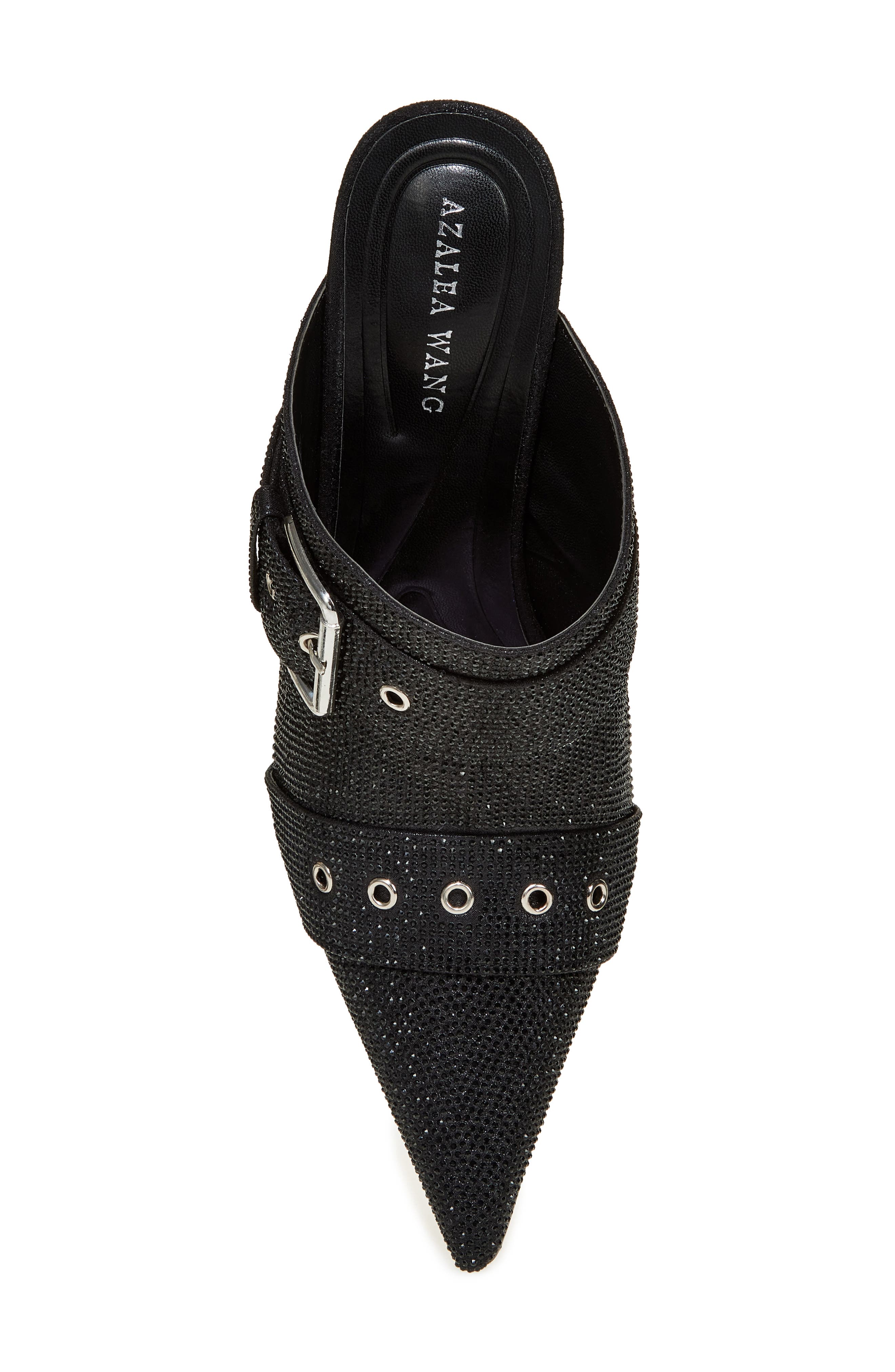 AZALEA WANG Sayge Rhinestone Buckle Strap Mule Pump, Alternate, color, 