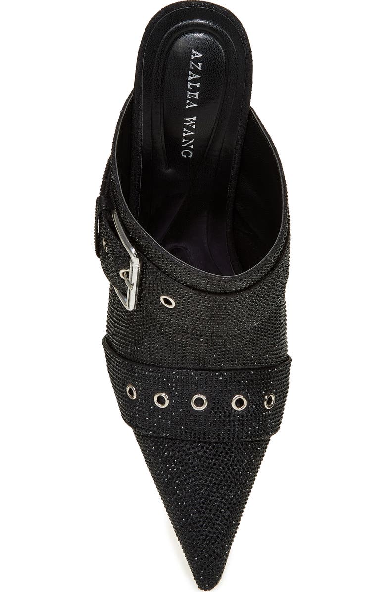 AZALEA WANG Sayge Rhinestone Buckle Strap Mule Pump, Alternate, color,
