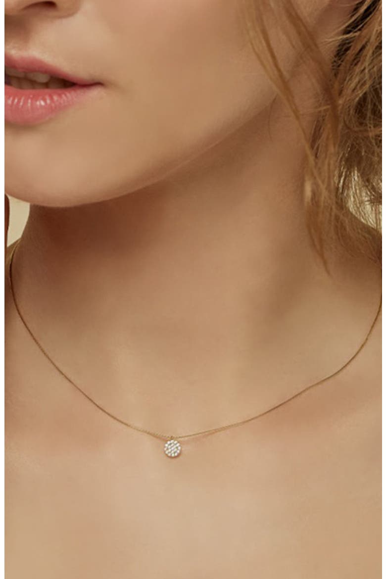 Sterling Silver 18k Gold Plated Blake Circle Necklace Minimal Dainty, Alternate, color, Gold