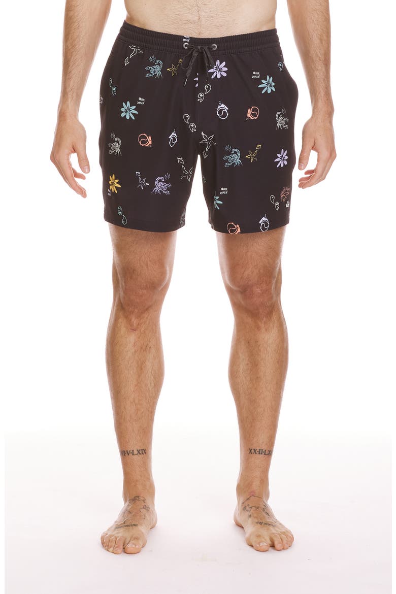 Surfsilk Mix Swim Trunks, Main, color, BLACK