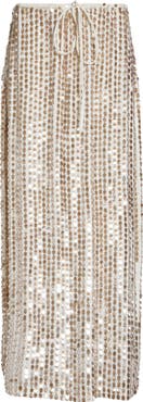ZANKOV Marcella Sequin Embellished Silk Skirt