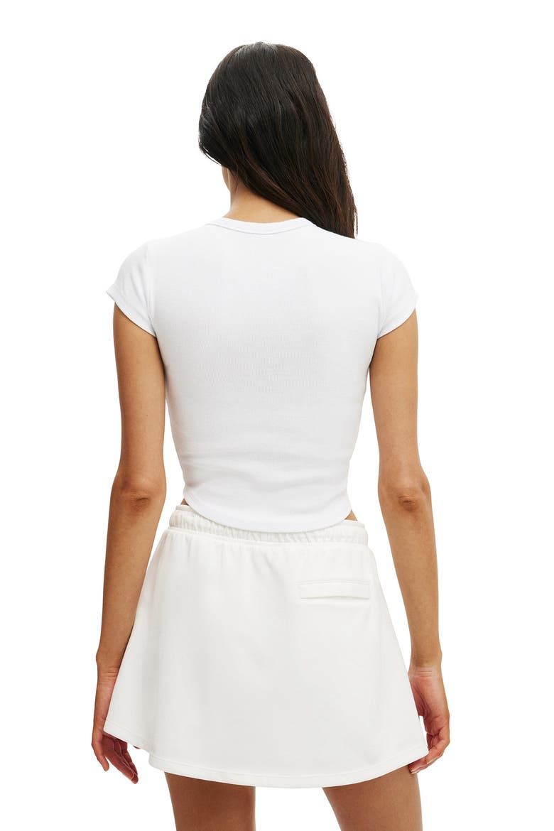 Women's Active Curved Hem Baby Tee, Alternate, color, White