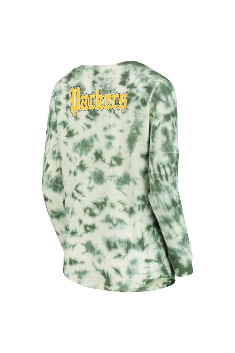 Women's New Era Green Green Bay Packers Tie-Dye Long Sleeve T-Shirt, Alternate, color, Green