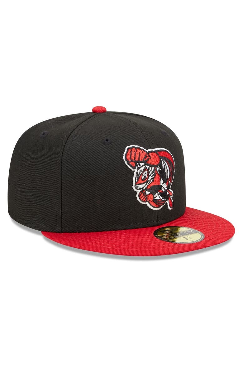 Men's New Era Black/Red Richmond Flying Squirrels Marvel x Minor League 59FIFTY Fitted Hat, Alternate, color, Black