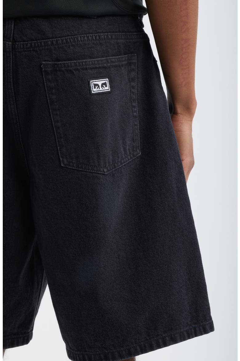 Bigwig Baggy Denim Shorts, Alternate, color, WASHED BLACK