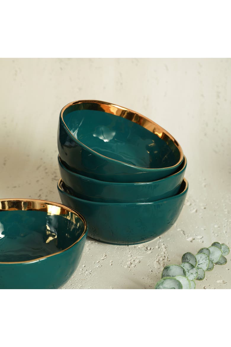 Florian Porcelain 32-Piece Dinnerware Set, Alternate, color, Green