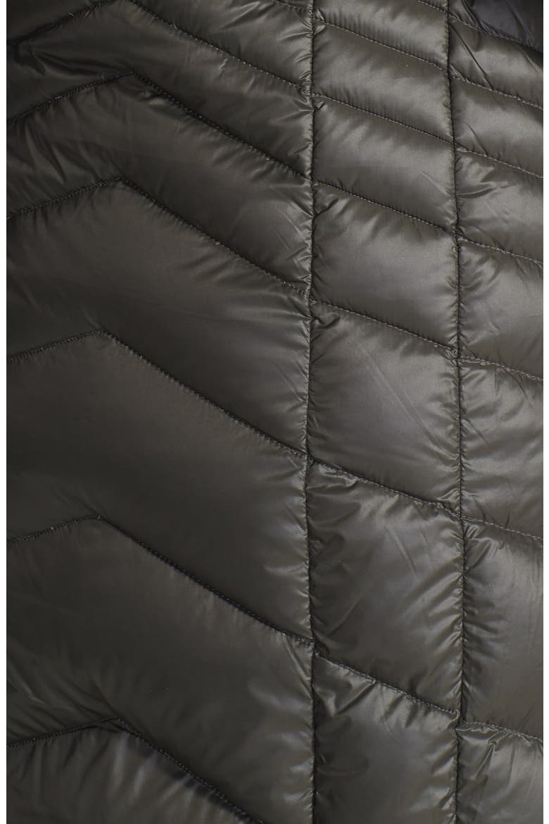 Packable Goose Down Hooded Walking Coat, Alternate, color, GRANITE/ BLACK