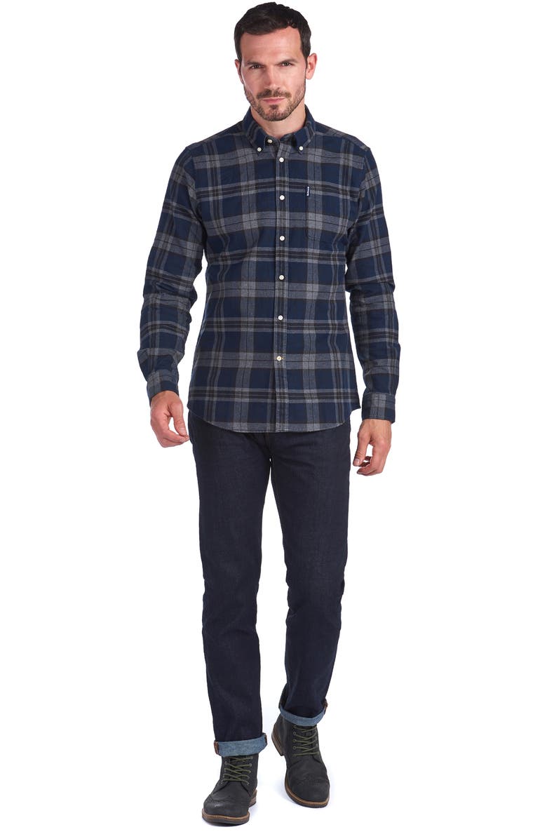 Barbour Highland Check 19 Plaid Button-Down Flannel Shirt, Alternate, color, 