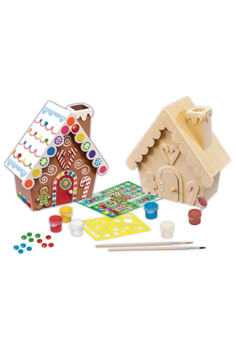 Gingerbread House Wood Paint Set, Alternate, color, Multicolor