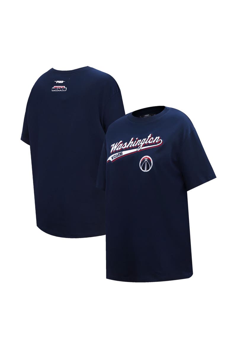 PRO STANDARD Women's Pro Standard Navy Washington Wizards Script Boyfriend T-Shirt, Alternate, color, Navy