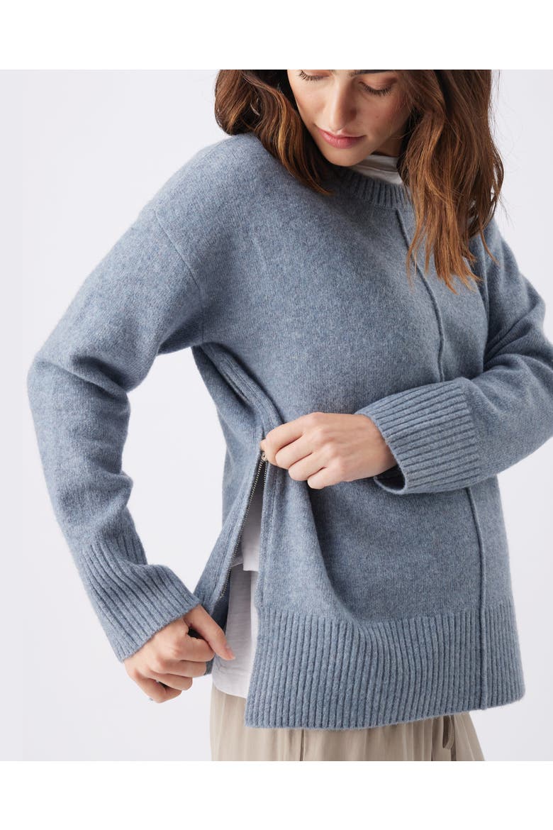Eva Nursing Knit, Alternate, color, Blue Marle