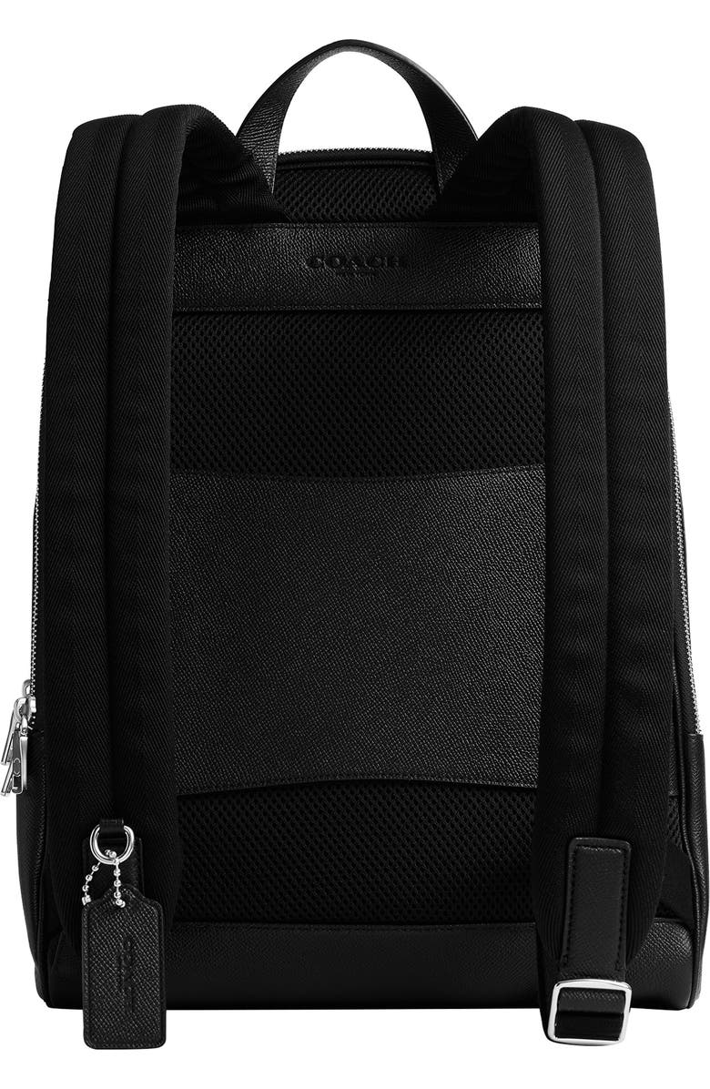 COACH Wade Logo Jacquard Canvas & Leather Backpack, Alternate, color, Black Signature