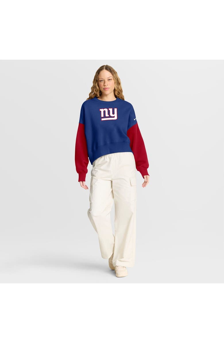 Nike Women's Nike Royal New York Giants Oversized Color-Block Pullover Sweatshirt, Alternate, color, Royal