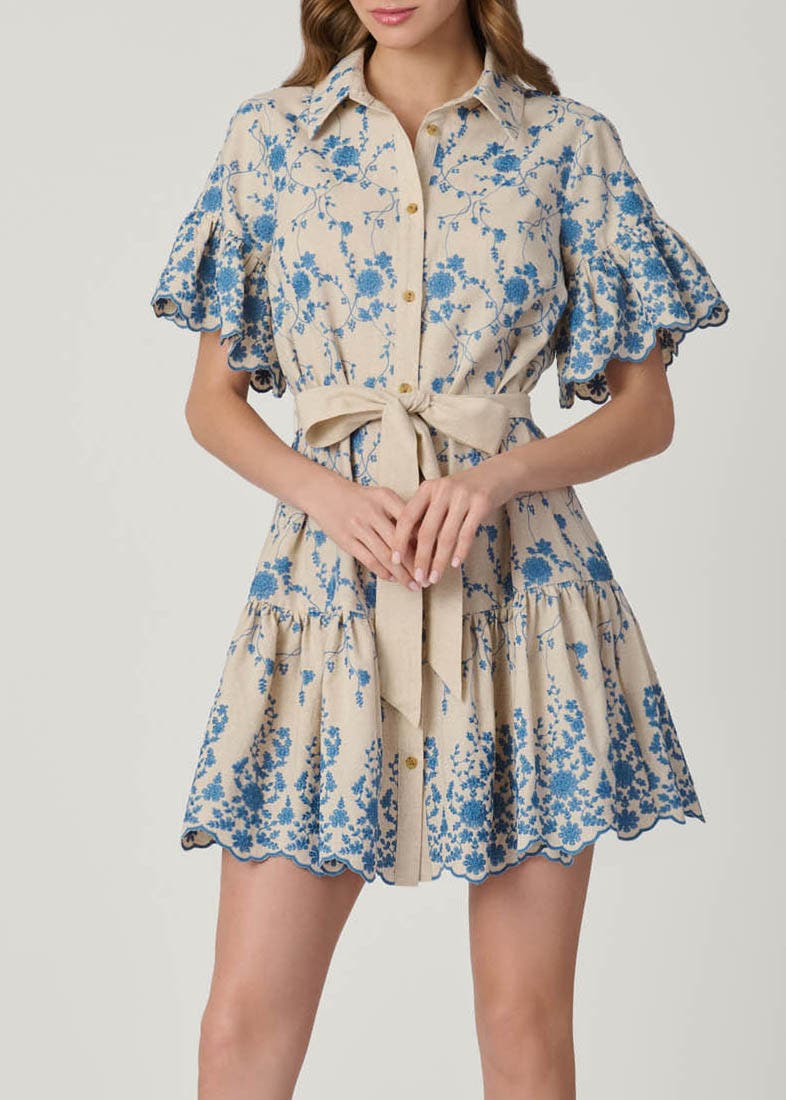 selected Flax/Powder Blue