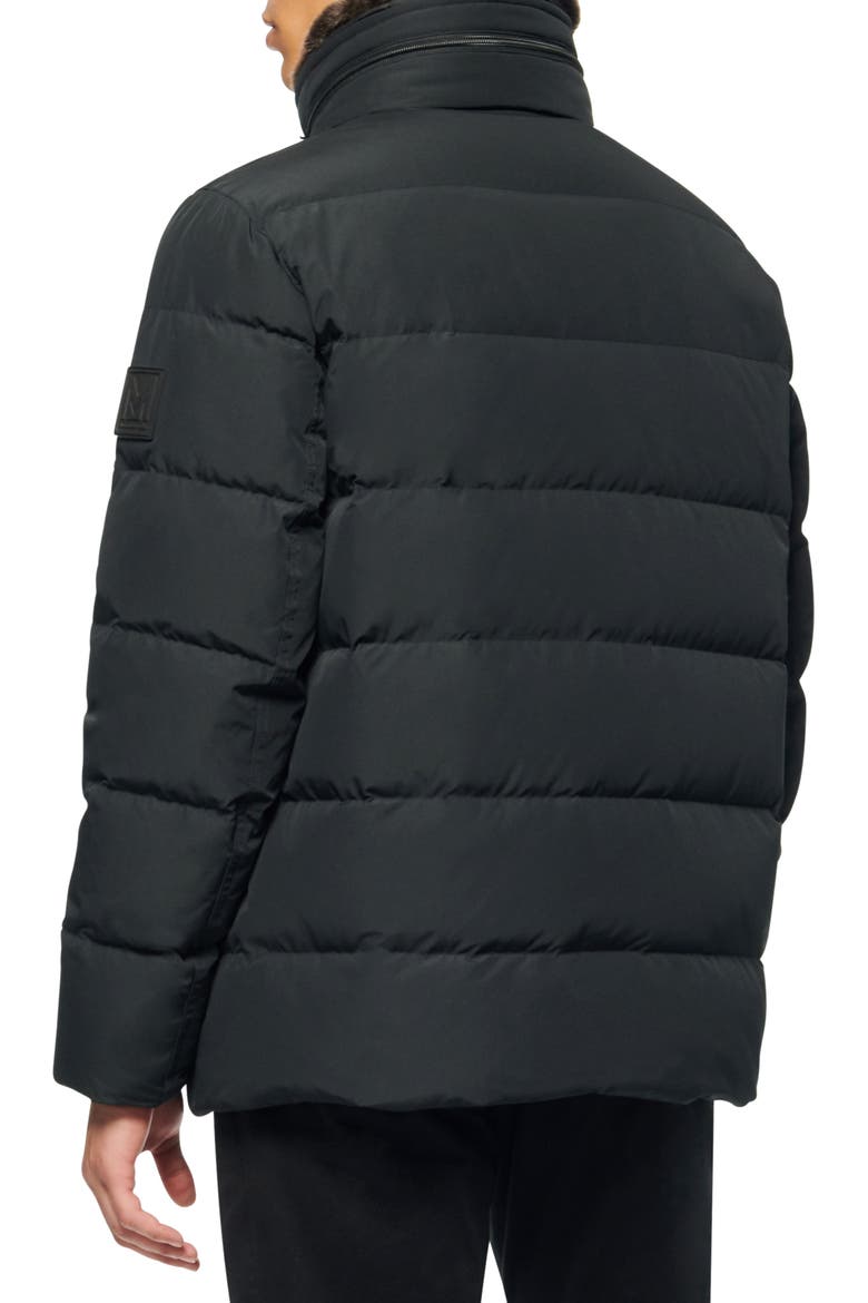 Godwin Water Resistant Puffer Coat with Faux Fur Collar, Alternate, color, BLACK