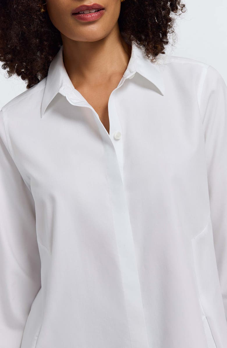 Foxcroft Cici Non-Iron Tunic Blouse, Alternate, color, White