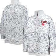 GAMEDAY COUTURE Women's Gameday Couture Heather Gray Oklahoma Sooners Leopard Quarter-Zip Sweatshirt