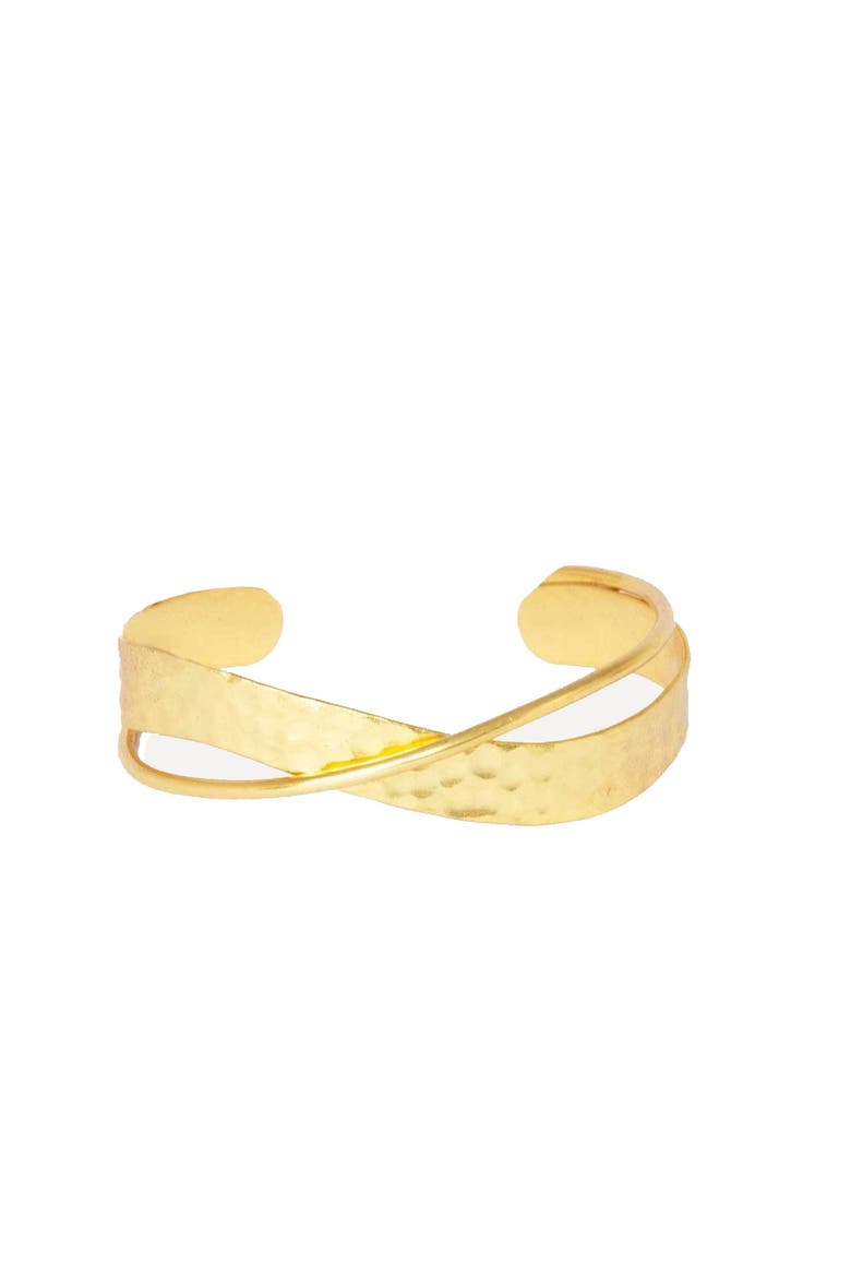 Evenness Hammered Bangle Bracelet, Main, color, Brass