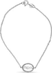 Haus of Brilliance Silver Diamond Accent MOM Charm Bracelet