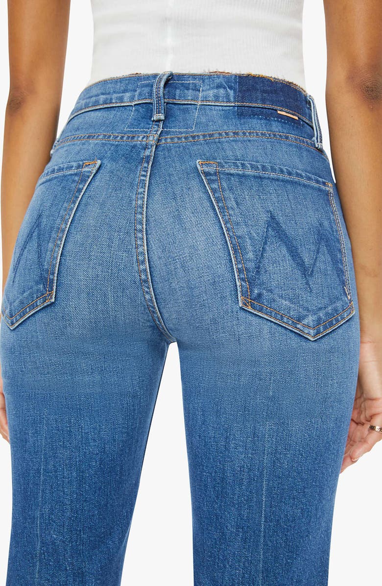 MOTHER The Tripper High Waist Ankle Fray Flare Jeans, Alternate, color,