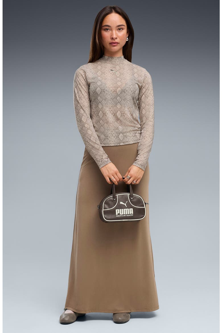 AOP Snake Print Mesh Long Sleeve T-Shirt, Alternate, color, MOUSE GRAY