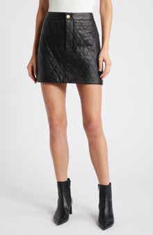 FRAME Quilted Leather Miniskirt