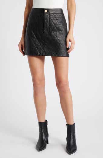 FRAME Quilted Leather Miniskirt