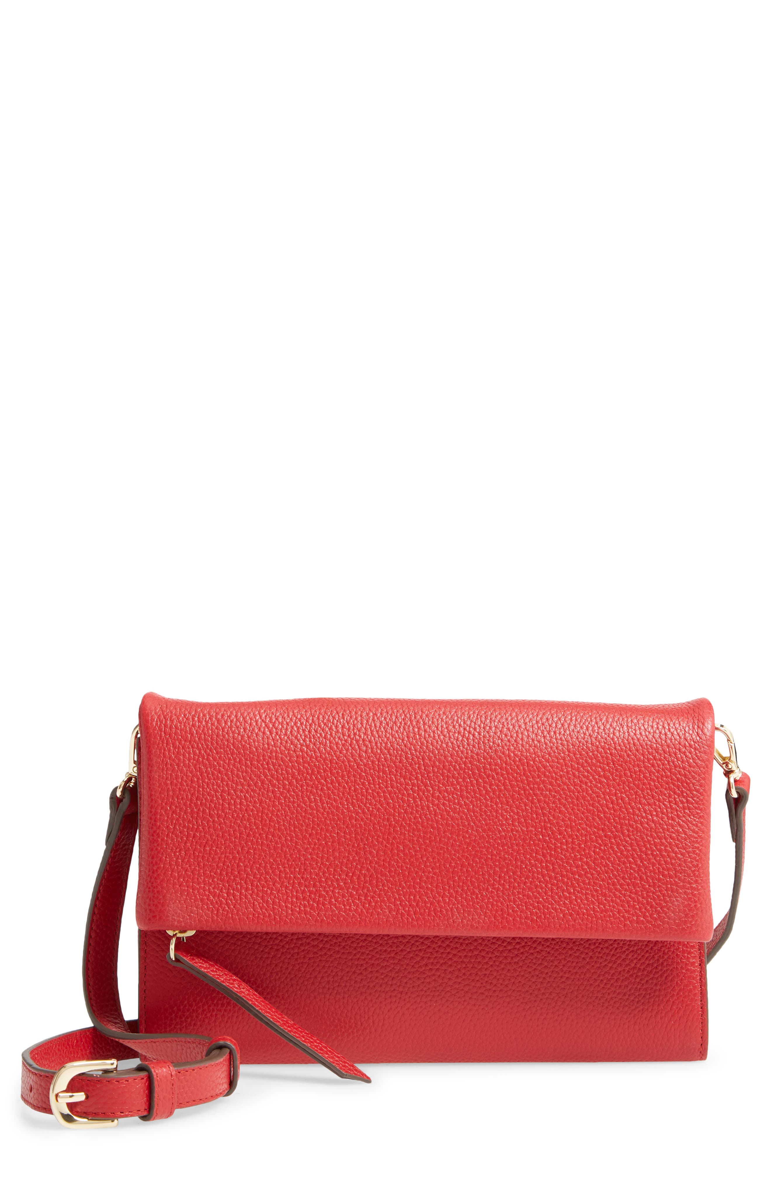 Eleanor Leather Crossbody Bag, Main, color, RED SCOOTER