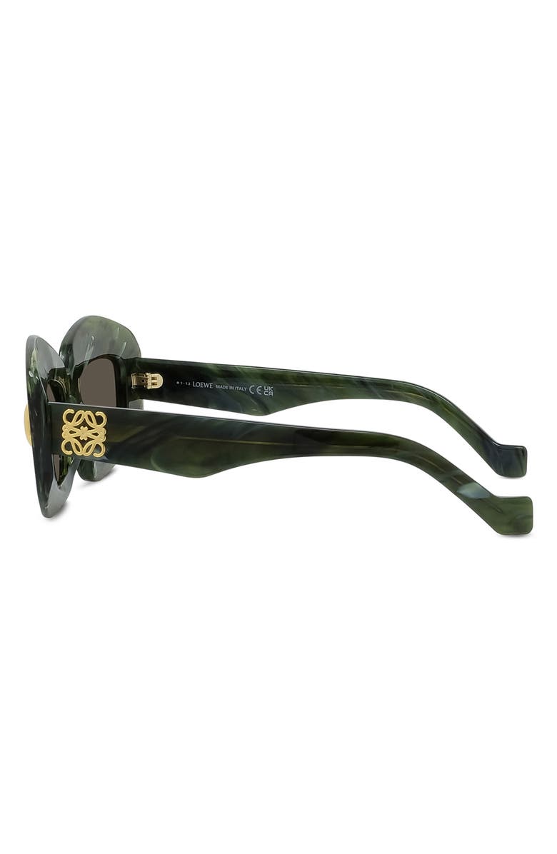 Loewe Silver Screen 49mm Rectangular Sunglasses, Alternate, color, Shiny Green Marble