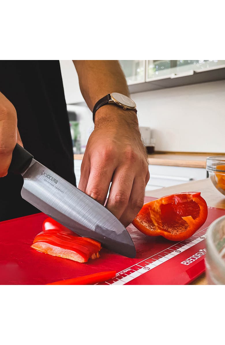 Kyocera INNOVATIONblack<sup>®</sup> 4-Piece Ceramic Knife Set, 4.5-Inch Utility, 5-Inch Slicing, 5.5-Inch Santoku, & 7-Inch Chef's Knife, Alternate, color, Black