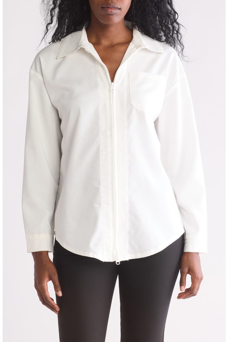 Zip Boxy Tunic, Main, color, OFF WHITE