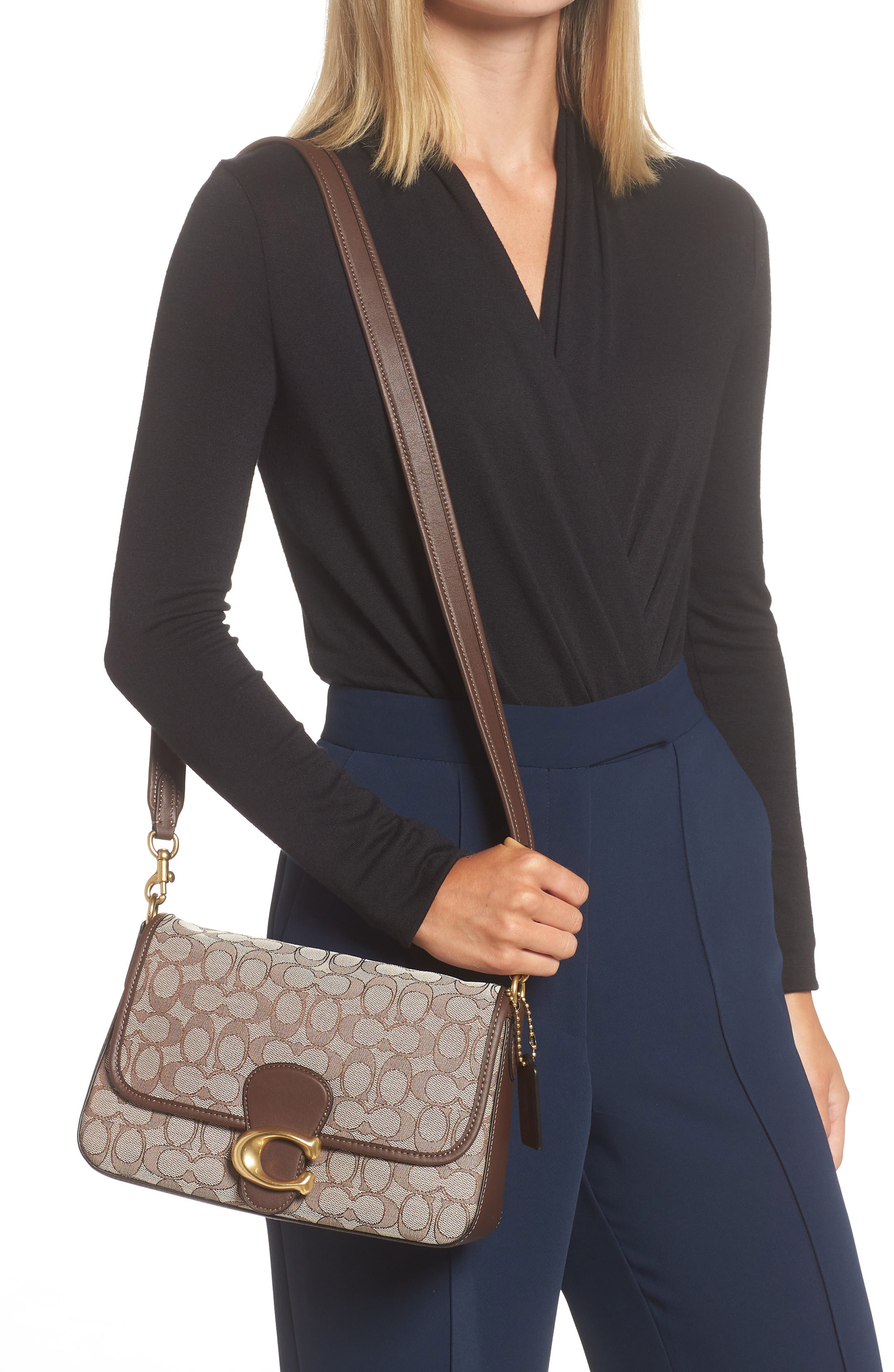 COACH Tabby Logo Jacquard Shoulder Bag, Alternate, color, 