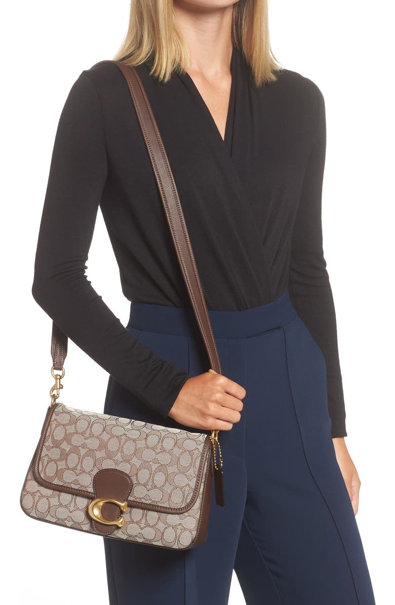 COACH Tabby Logo Jacquard Shoulder Bag, Alternate, color,