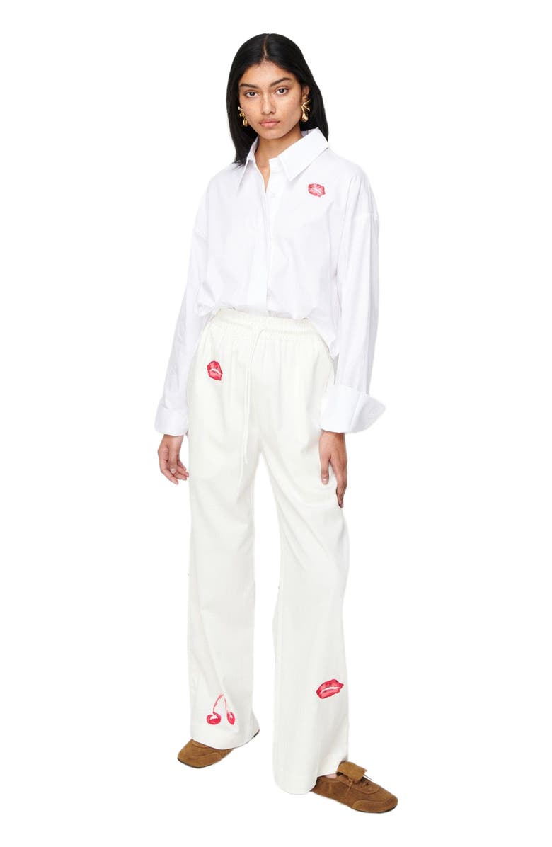 Romy Lips Shirt, Alternate, color, White, Lips