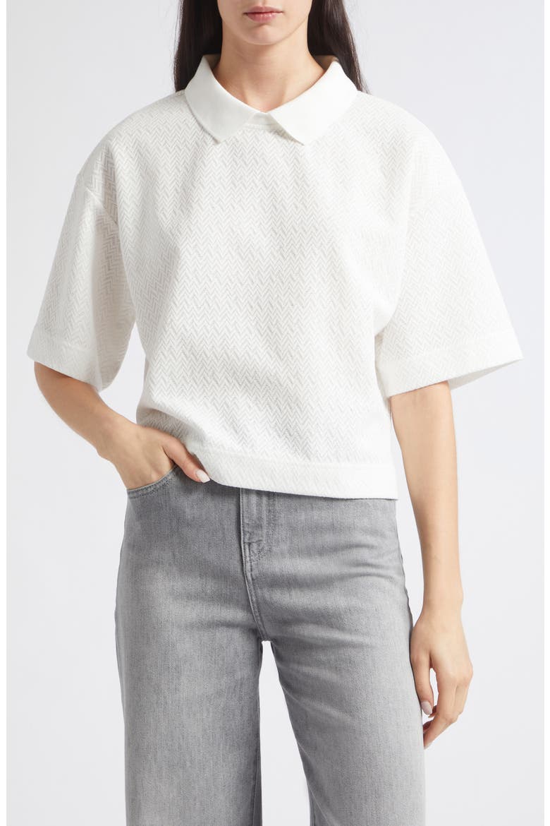 Jerseywear Chevron Jacquard Knit Top, Main, color, IVORY
