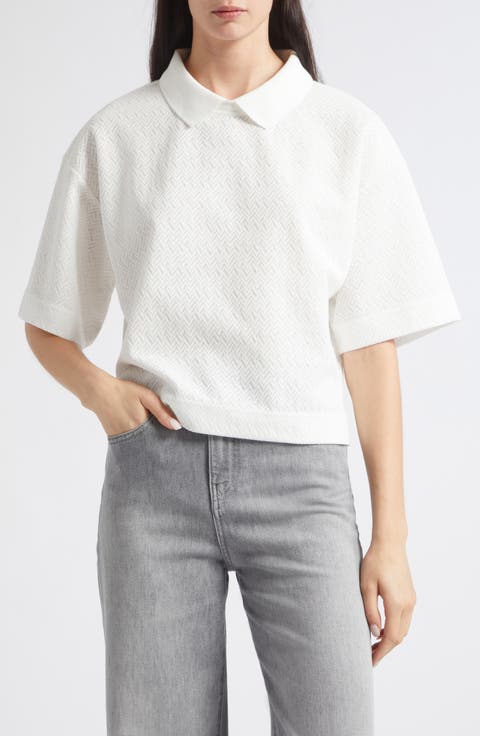 Jerseywear Chevron Jacquard Knit Top