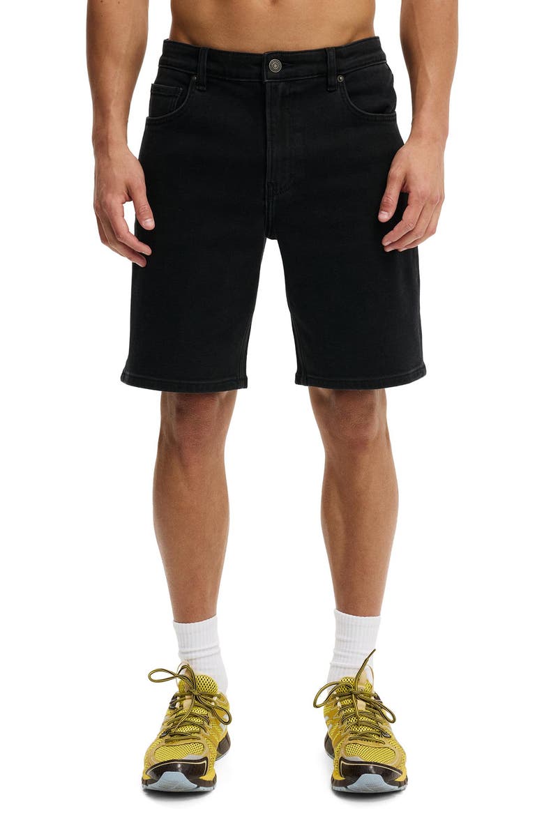 Cotton On Men's Loose Straight Denim Short, Main, color, Roan Black