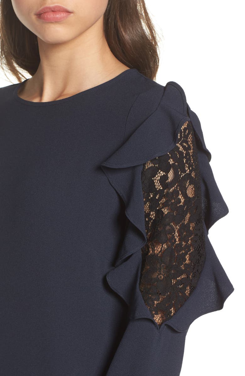 Felicity & Coco Stefani Ruffle Lace Dress, Alternate, color, 