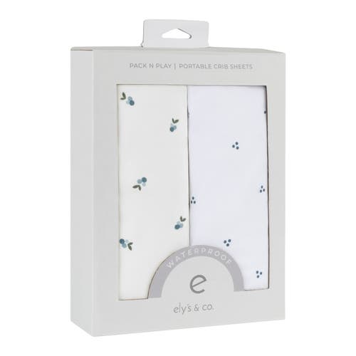 Ely's & Co. Waterproof Pack N Play Mini Portable Crib Sheet Set In Blue Berry