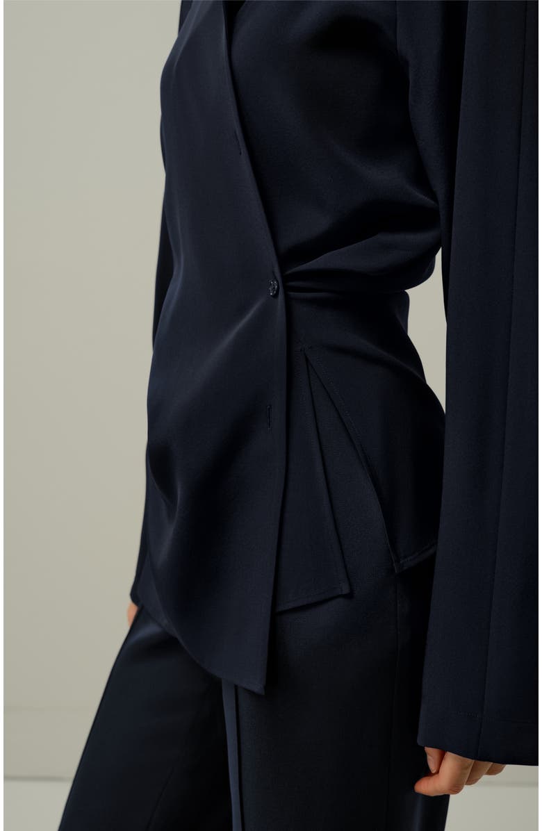 Lilysilk Multipositional Silk Shirt, Alternate, color, Midnight Blue