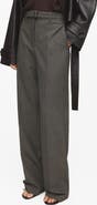MANGO Belted Pleated Straight Leg Pants