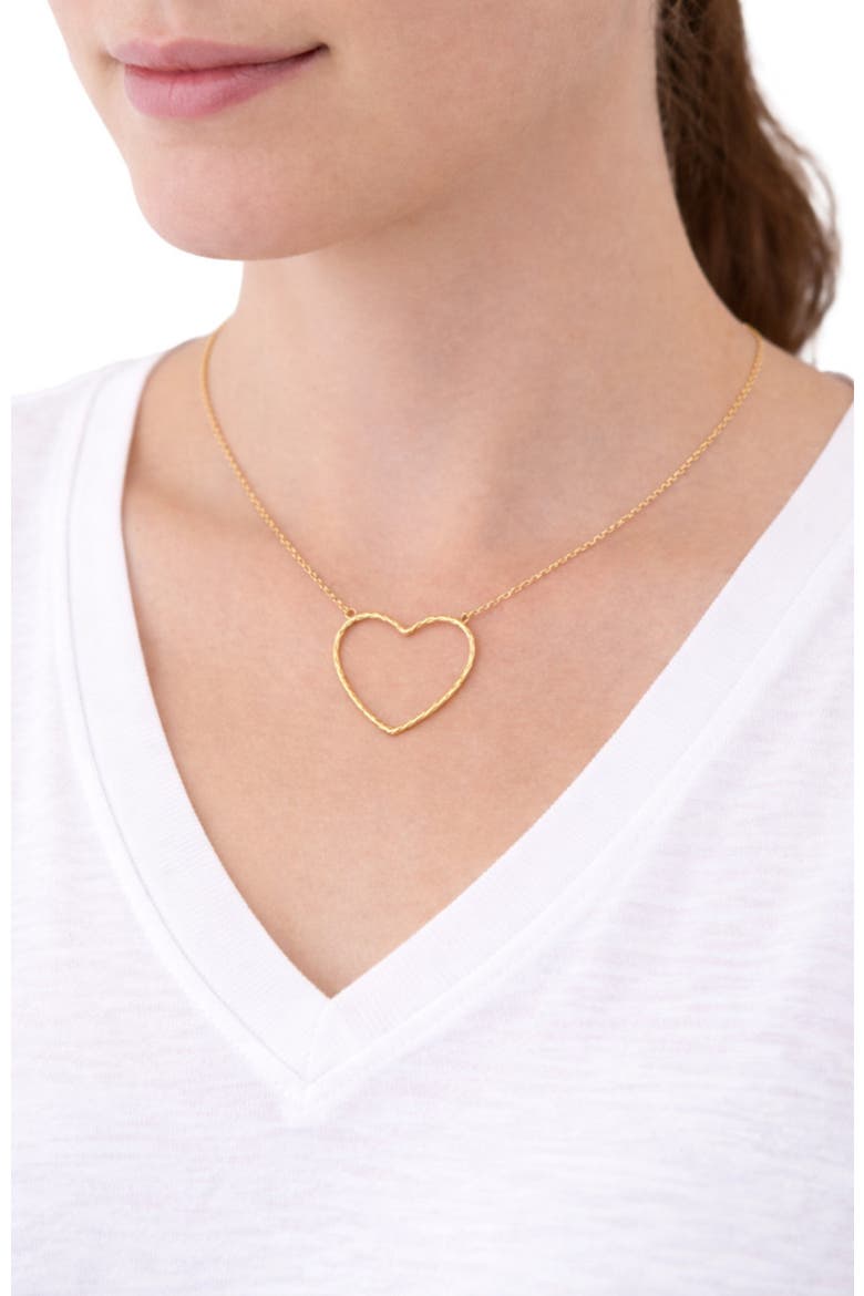 Open Heart Gold Necklace, Alternate, color, Gold
