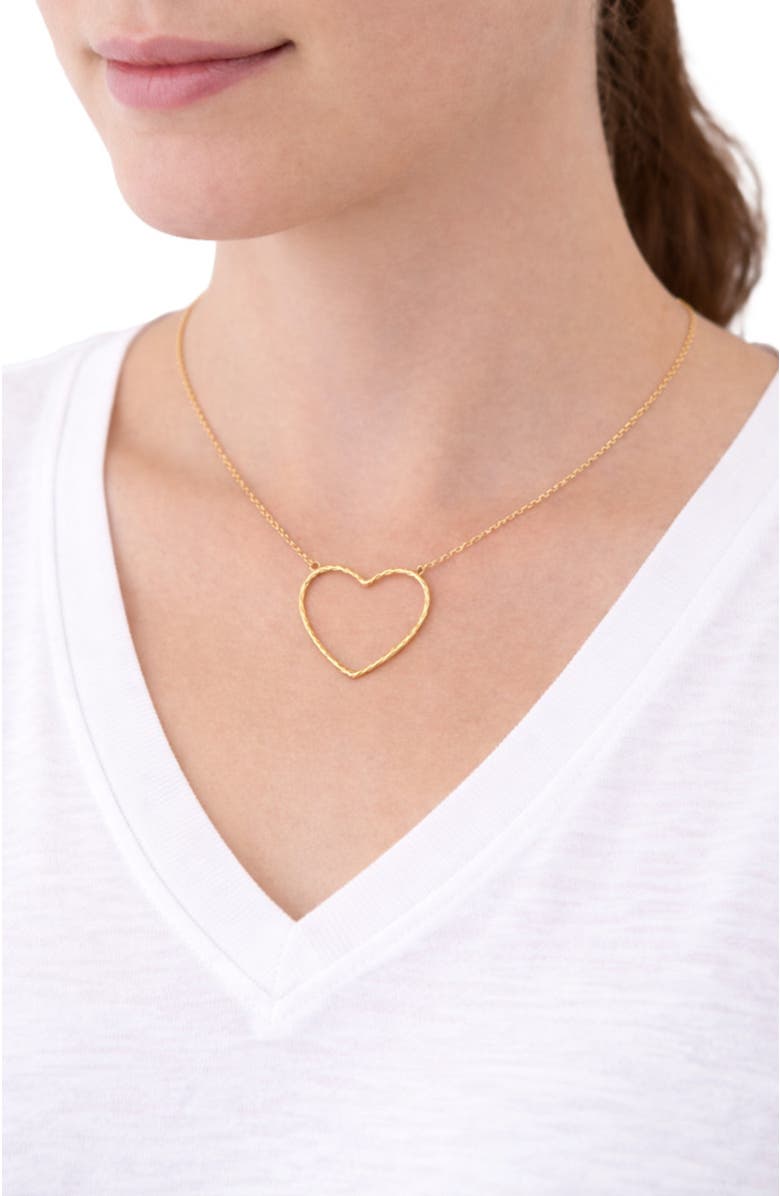 Erin McDermott Jewelry Open Heart Gold Necklace, Alternate, color, 