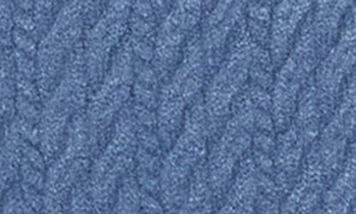 Cyrus Cable Knit Hooded Cardigan In Blue