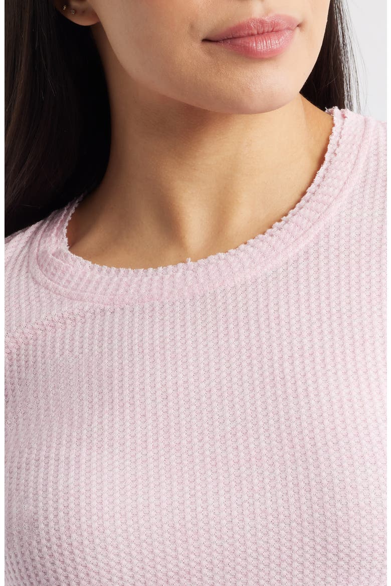 Fleur Embroidered Thermal Knit Top, Alternate, color, PINK